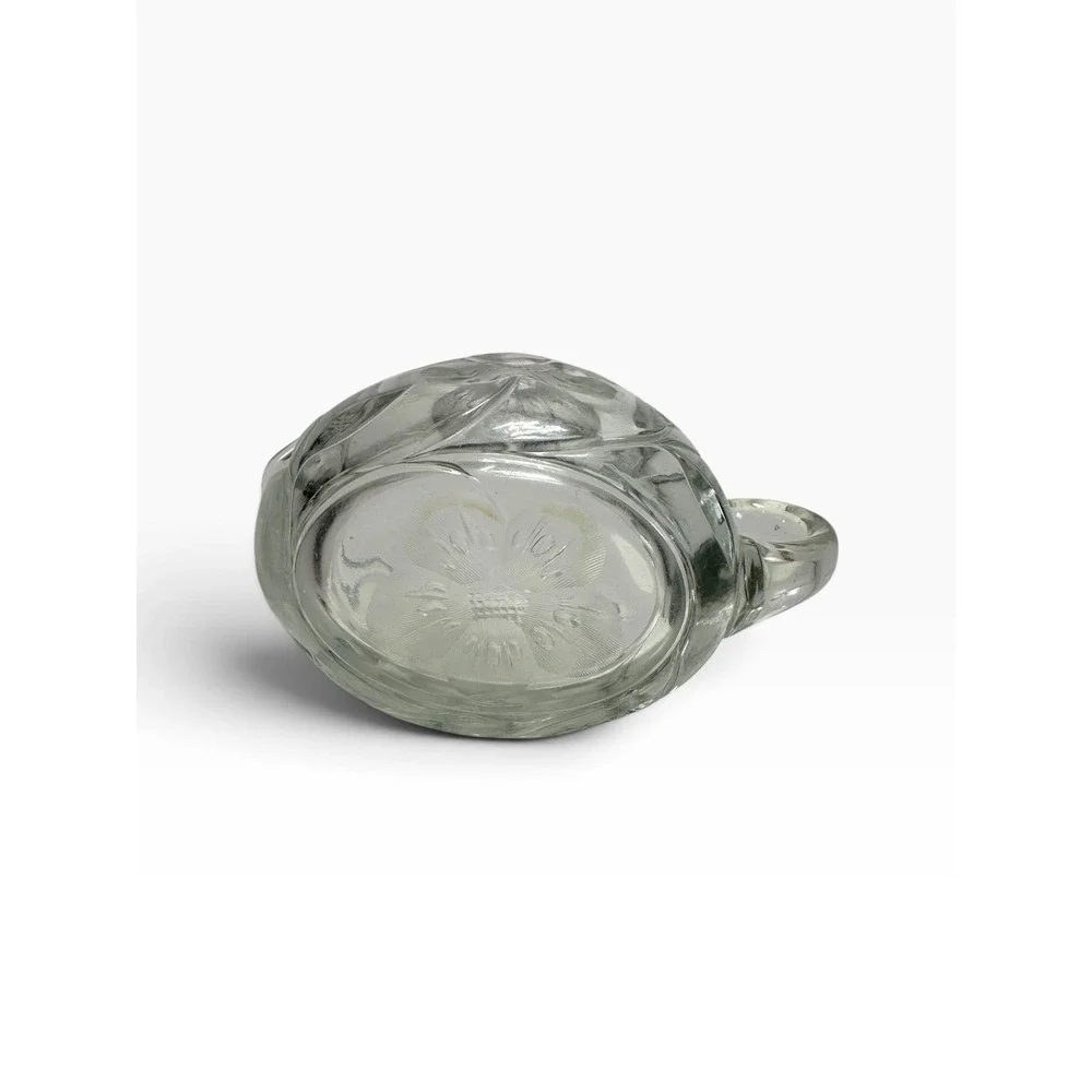 Scalloped Pressed Glass Creamer Pitcher 3x4